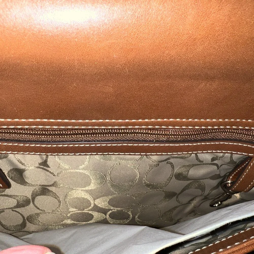Vintage Coach Tobacco Tan Leather 6457 Brief/Laptop Case NWT